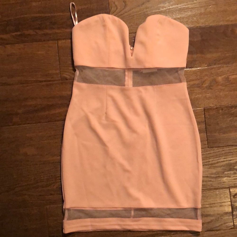 Pink strapless dress